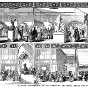 CRYSTAL PALACE, 1854. Booths of Holland, Austria, and Italy at the New York Crystal