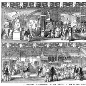 CRYSTAL PALACE, 1854. Booths of the United States at the New York Crystal Palace