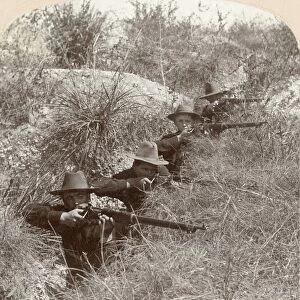 CUBA: SAN JUAN HILL, 1898. American troops in the trenches at San Juan Hill, Cuba
