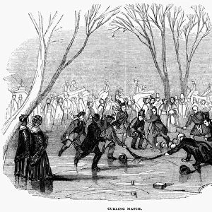 A curling match. Wood engraving, 1843