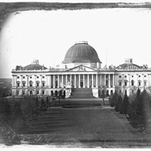 Daguerreotype attributed to John Plumbe, Jr. The earliest known photograph of the Capitol