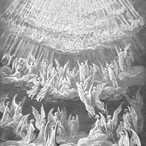 DANTE: PARADISE. The Heavenly Choir. Wood engraving after Gustave Dore