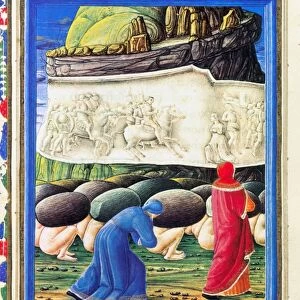 DANTE: PURGATORIO. Illuminated frontispiece to Dantes Purgatorio, Canto XIII; 15th century