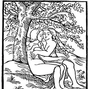 DAPHNIS AND CHLOE. Woodcut by Aristide Maillol (1861-1944)