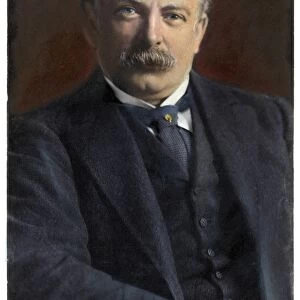 DAVID LLOYD GEORGE (1863-1945). British statesman. Oil over a photograph, c1915