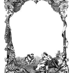 DECORATIVE BORDER. Engraved decorative border, 19th century