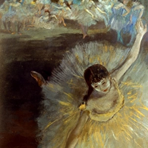 DEGAS: ARABESQUE, 1876-77. Edgar Degas: The end of the arabesque. Pastel on canvas, 1876-77