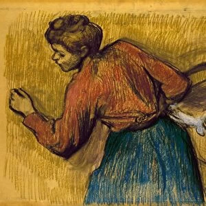 DEGAS: LAUNDRESS, c1888-92. Laundress Carrying Linen. Pastel drawing by Edgar Degas, c1888-92