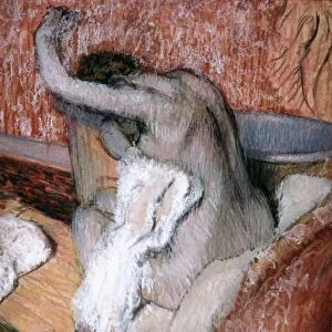 DEGAS: WOMAN, c1889-90. Edgar Degas: Woman drying herself. Pastel, c1889-90