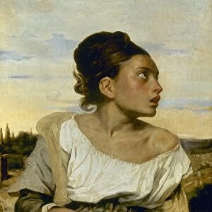DELACROIX: ORPHAN, 1824. Eugene Delacroix: Orphan Girl at Cemetery. Oil on canvas, 1824