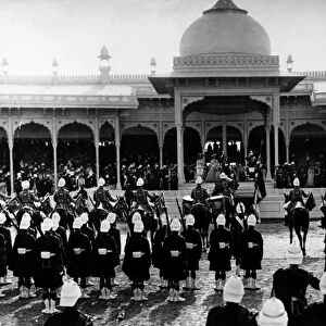 DELHI DURBAR, c1903. George Nathaniel Curzon, Viceroy of India, saluting Indian