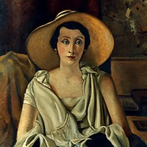 DERAIN: GUILLAUME, 20th C. Andre Derain: Portrait of Madame Paul Guillaume wearing a large hat. Oil on canvas