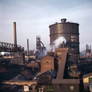 DETROIT: STEEL MILL, 1942. Coal-fed blast furnaces at the Great Lakes Steel Corporation