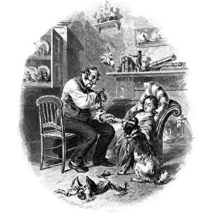DICKENS: DOMBEY AND SON. Illustration by Felix O. C. Darley for Charles Dickenss Dombey and Son