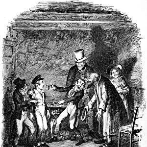 DICKENS: OLIVER TWIST. Olivers reception by Fagin and the boys