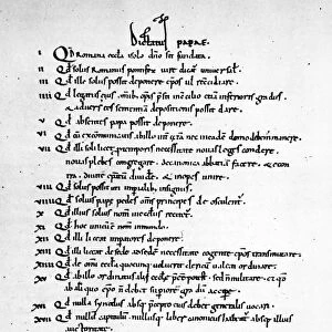 DICTATUS PAPAE, 1075. The opening page of the Dictatus Papae, twenty-seven propositions