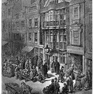 DOR├ë: LONDON, 1872. Bishopsgate Street. Wood engraving after Gustave Dor