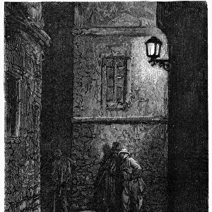 DORE: LONDON, 1872. Whitechapel - a Hiding Place. Wood engraving after Gustave Dore from London: A Pilgrimage, 1872