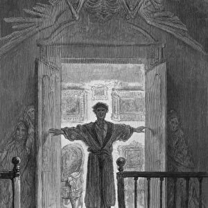 DORE: THE RAVEN, 1882. Here I opened wide the door; Darkness there and nothing more