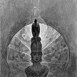 DORE: THE RAVEN, 1882. Perched upon a bust of Pallas just above my chamber doora Perched