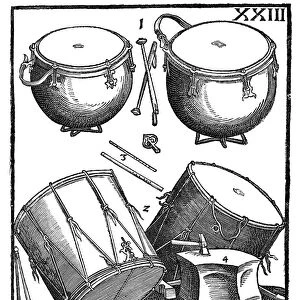 DRUMS, 1615-20. 1. Military Drums; 2. Side Drums; 3
