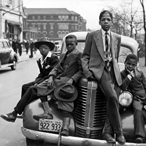 EASTER MORNING, 1941. Boys dressed up for Easter on the Southside of Chicago, Illinois