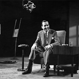 EDWARD R. MURROW (1908-1965). American journalist and broadcaster. Photographed as host of his CBS-TV program Person to Person, c1958