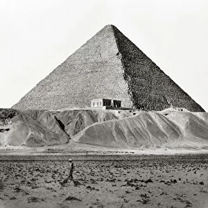 EGYPT: CHEOPS PYRAMID. A view of the Great Pyramid of Cheops, Giza, Egypt. Photograph, mid or late 19th century