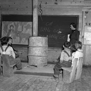 ELEMENTARY SCHOOL, 1937. An elementary classroom for migrant children at Skyline Farms, Alabama