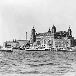 ELLIS ISLAND, 1905. The immigration station at Ellis Island in Upper New York Bay, 1905