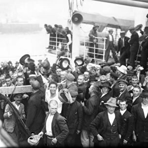 ELLIS ISLAND, c1923. Italian men from the steerage section of the liner Conte