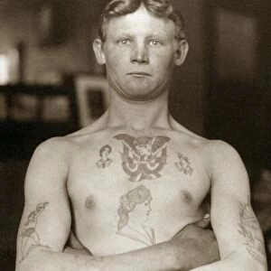 ELLIS ISLAND: MAN, 1911. Portrait of a German stowaway at Ellis Island