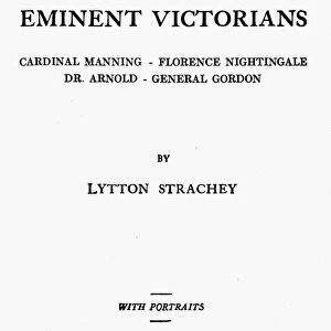 EMINENT VICTORIANS, 1918. Cover of the first edition, 1918, of Lytton Strachey s