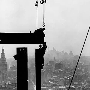 EMPIRE STATE BUILDING, c1930. Steel workers on girders at the Empire State Building