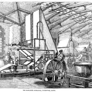 ENGLAND: PAPER MILL, 1854. Paper mill for the manufacture of banknotes, in Laverstoke