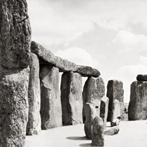 ENGLAND: STONEHENGE. Stonehenge on Salisbury Plain, Sarsen and Bluestone Circles. Photograph, 20th century