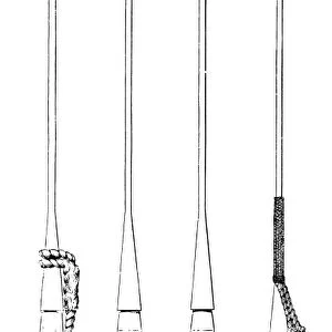 Four examples of the toggle harpoon, invented in 1848 by the American blacksmith Lewis Temple