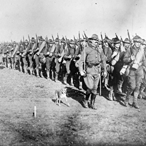 EXPEDITION TO MEXICO, 1916. U. S. Infantry preparing in Texas for the punitive expedition
