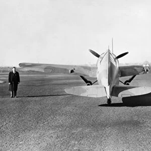 The F2A Buffalo airplane of the Brewster Aeronautical Corporation, used as a fighter plane in World War II. Photograph, 1930s