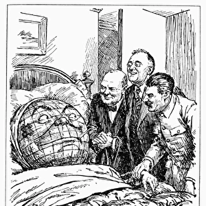 And How Are We Feeling Today? English cartoon, 1945, by Sir Bernard Partridge depicting the doctors Churchill, Roosevelt, and Stalin, published shortly after their meeting at Yalta. RESTRICTED OUTSIDE US