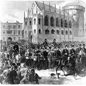 FENIAN RISING, 1867. Members of the Irish Republican Brotherhood are marched through