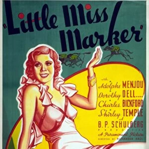 FILM: LITTLE MISS MARKER. Poster for the 1934 film Little Miss Marker, starring Shirley Temple