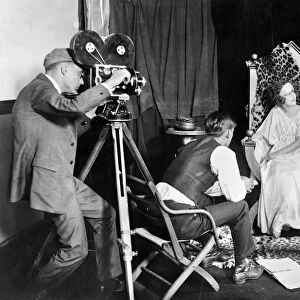 FILM SET, 1922. Margaret Gorman, Miss America of 1921, and Stephen Fegan on set