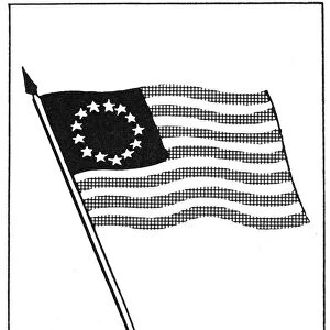 FLAG: BETSY ROSS, 1777. Betsy Ross or popular version of U. S. Flag