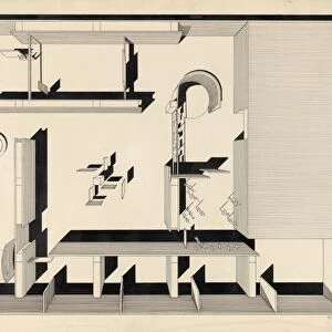 Floor plan by architect Paul Rudolph for the Family of Man photography exhibition at the Museum of Modern Art in New York City, 1952