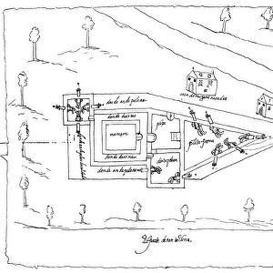 FLORIDA: SPANISH FORT. Plan of the Spanish Fort of Santa Elena in Florida. Drawing