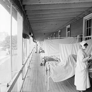 FLU WARD, c1918. The flu ward at the Walter Reed Hospital in Washington D. C. Photograph