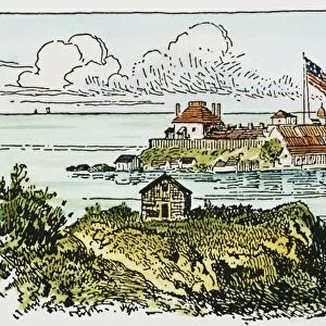 FORT NIAGARA, NY. On the east side of the Niagara River: drawing, 19th century