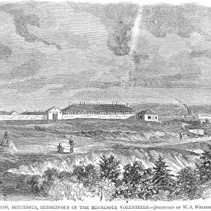 FORT SNELLING, 1861. Fort Snelling, Minnesota. Steel engraving, 1861