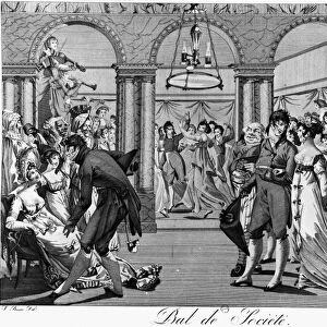 FRANCE: BALL, c1810. Society Ball during the Empire. Satirical lithograph after Bosio